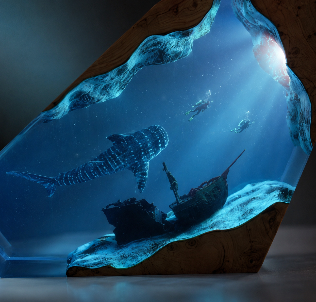 Whale Shark Ocean Resin Art — 8-inch Edition
