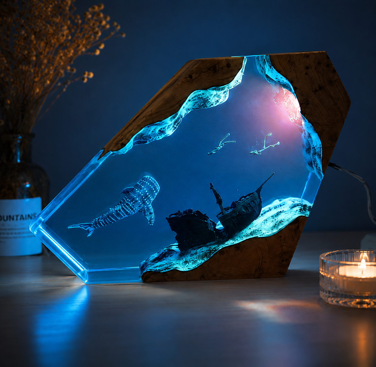 Whale Shark Ocean Resin Art โ 8-inch Edition